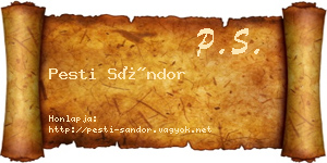 Pesti Sándor névjegykártya